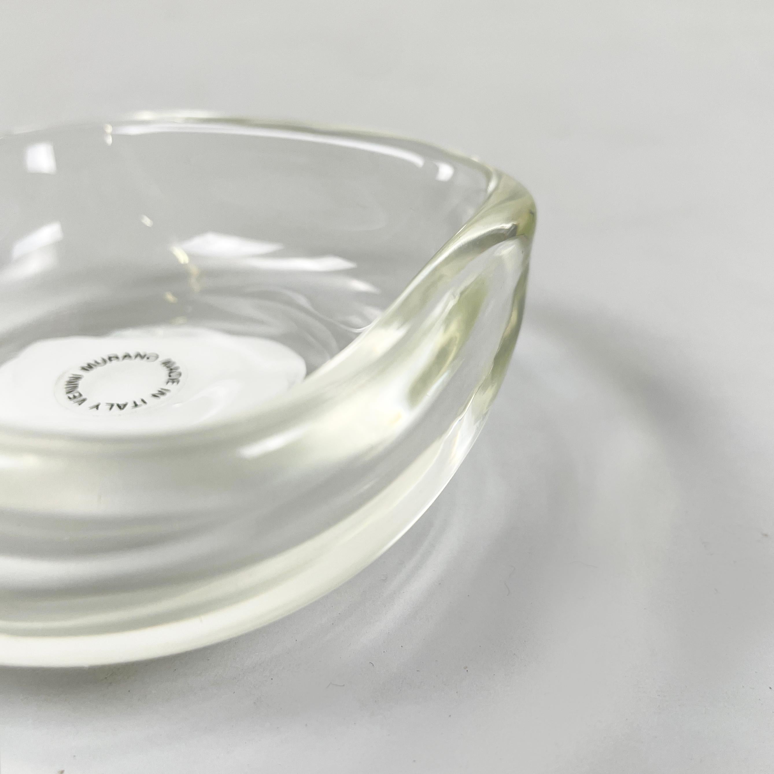 Murano Glass Italian modern Squared ashtray in transparent Murano glass by Venini, 1990s For Sale