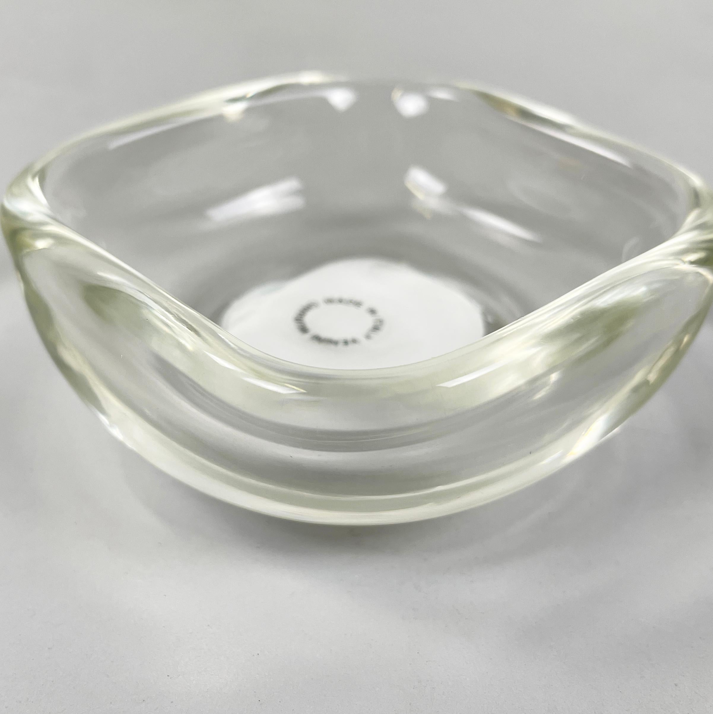 Italian modern Squared ashtray in transparent Murano glass by Venini, 1990s For Sale 1