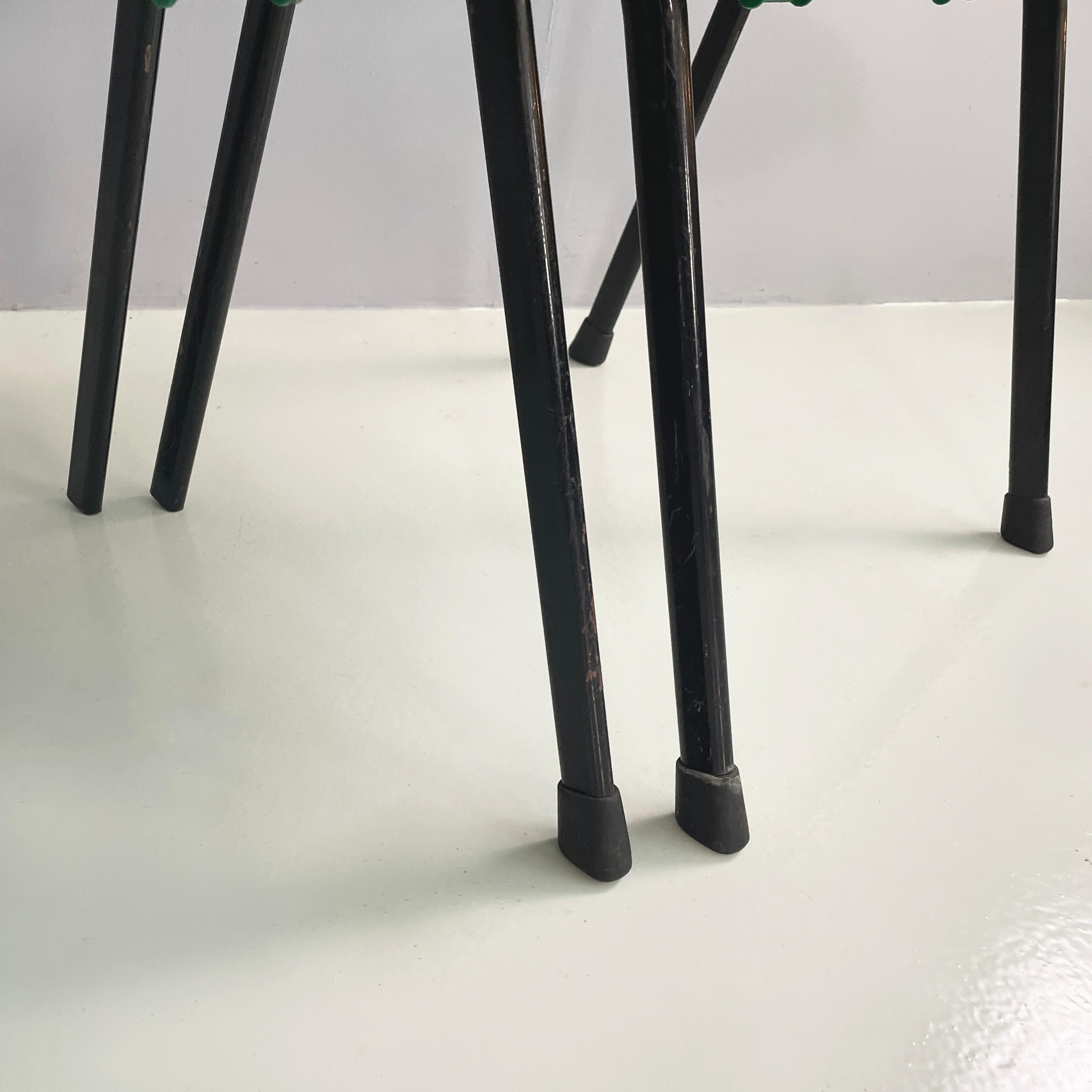 Italian modern Stackable chairs in green plastic and black metal, 2000s For Sale 12