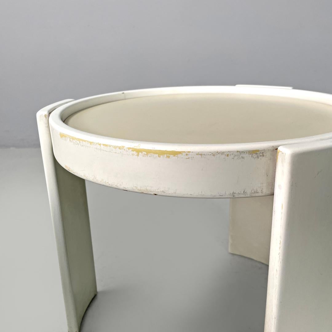 Tavolino moderno italiano impilabile bianco rosso 780/783 Frattini Cassina, anni '70 in vendita 7