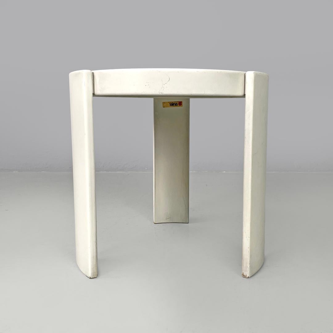 Tavolino moderno italiano impilabile bianco rosso 780/783 Frattini Cassina, anni '70 in vendita 1