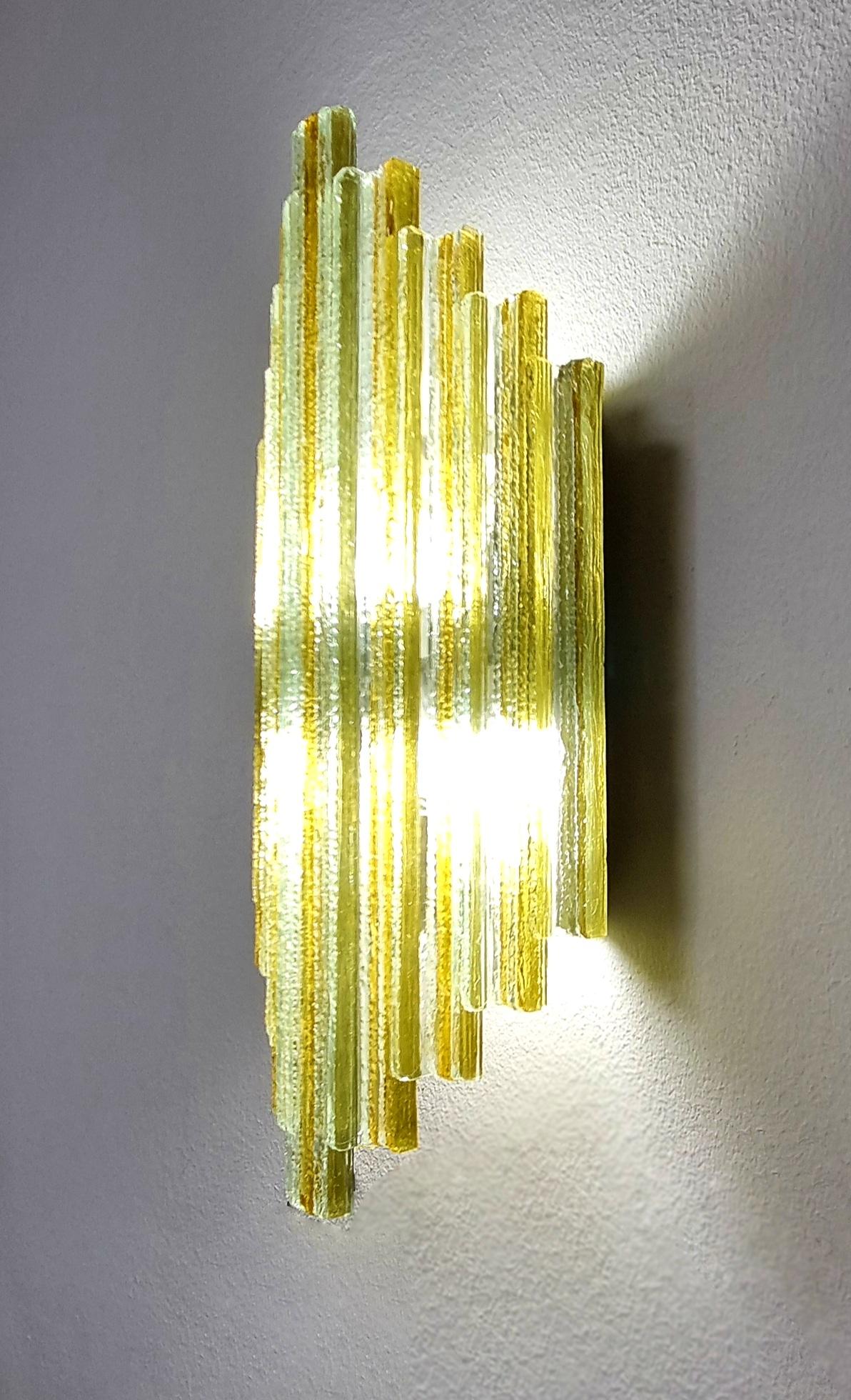 Lampe murale moderne italienne empilée en verre de Murano par Poliarte, Italie, années 70 en vente 4