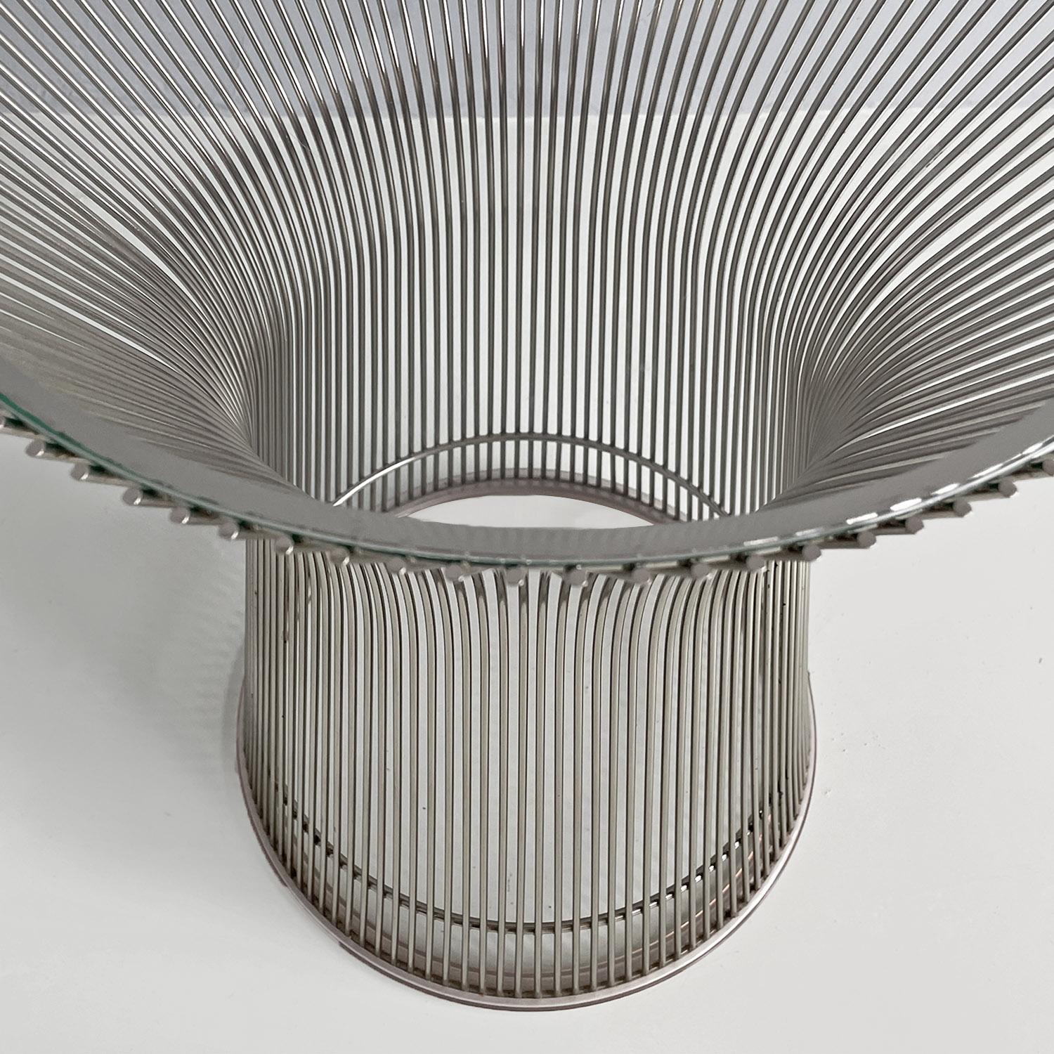 American modern steel and crystal side tables by Warren Platner for Knoll, 1966 For Sale 4