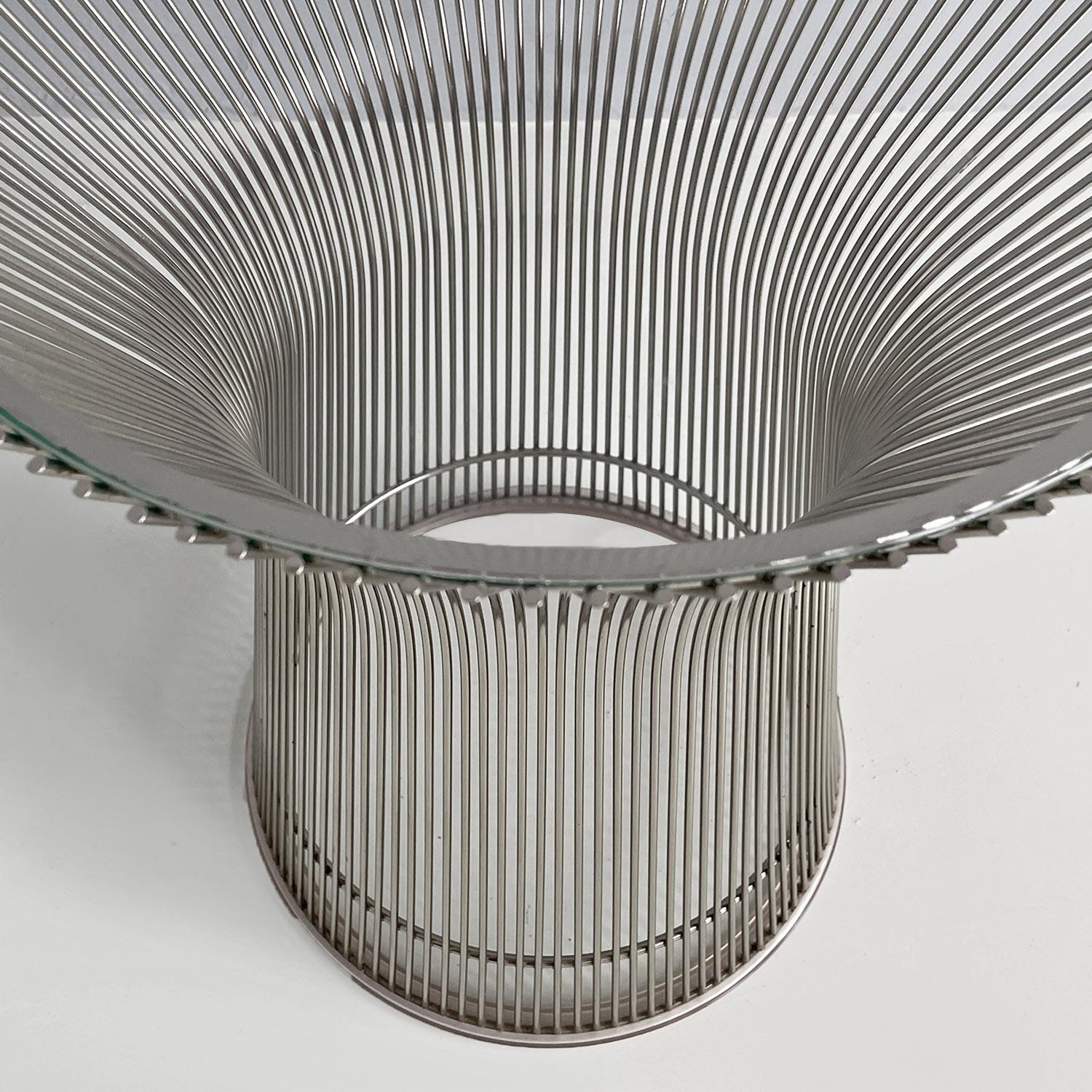 Mesas auxiliares modernas americanas de acero y cristal de Warren Platner para Knoll, 1966 en venta 3