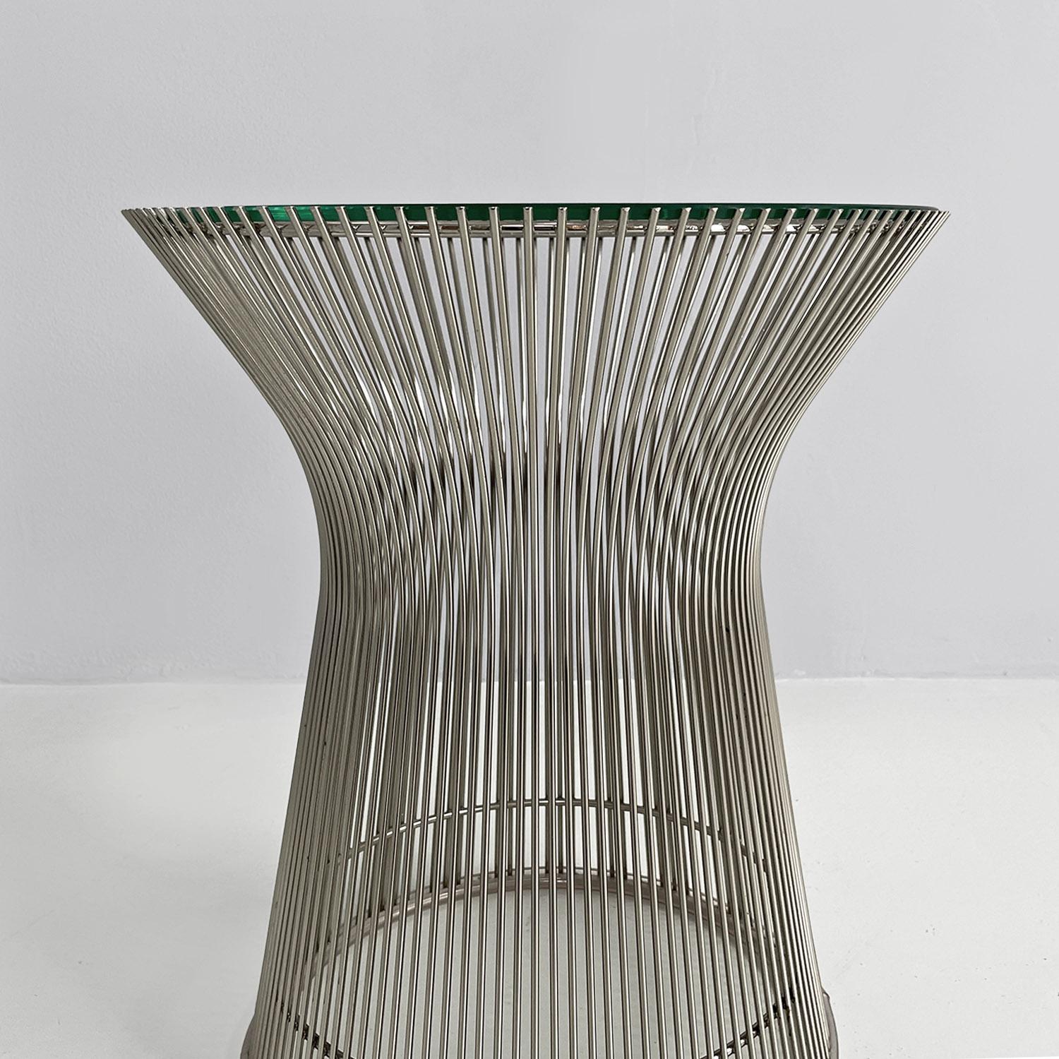 American modern steel and crystal side tables by Warren Platner for Knoll, 1966 For Sale 2
