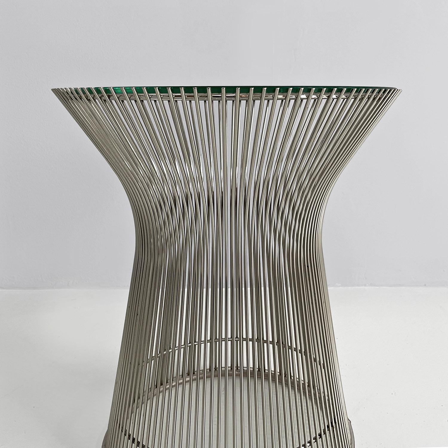 Mesas auxiliares modernas americanas de acero y cristal de Warren Platner para Knoll, 1966 en venta 1