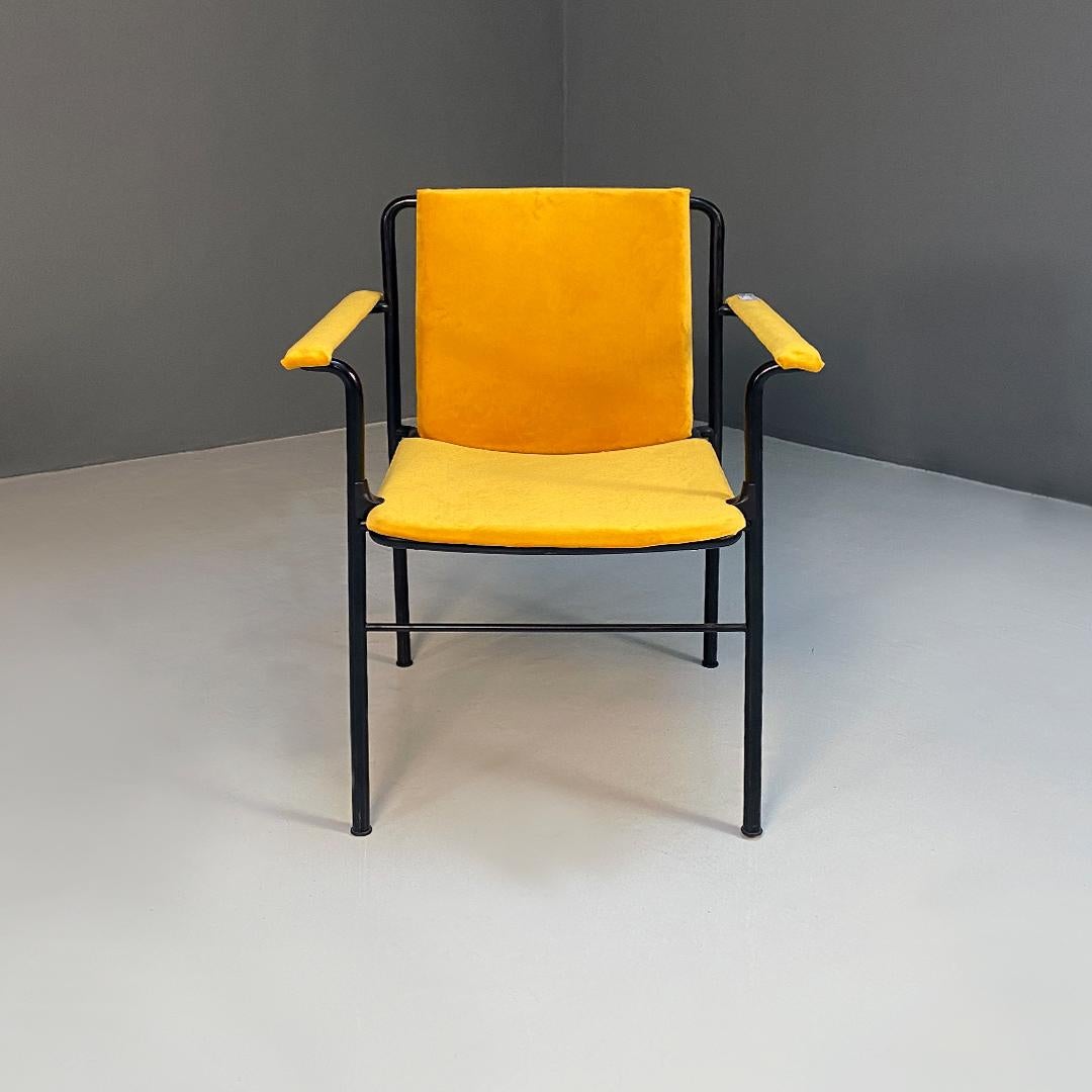 Modern Italian modern steel and fabric Movie chair Mario Marenco, Poltrona Frau, 1970s For Sale