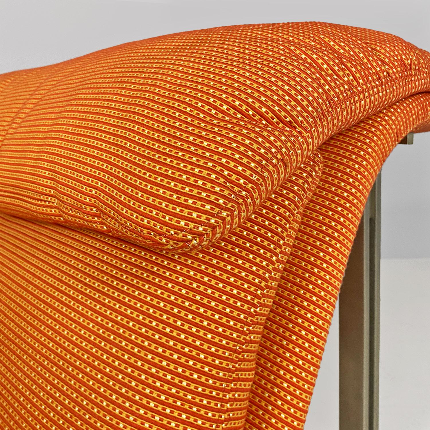 Moderner italienischer Sessel Wave aus Stahl und Stoff von Giovanni Offredi, Saporiti 1974 im Angebot 4