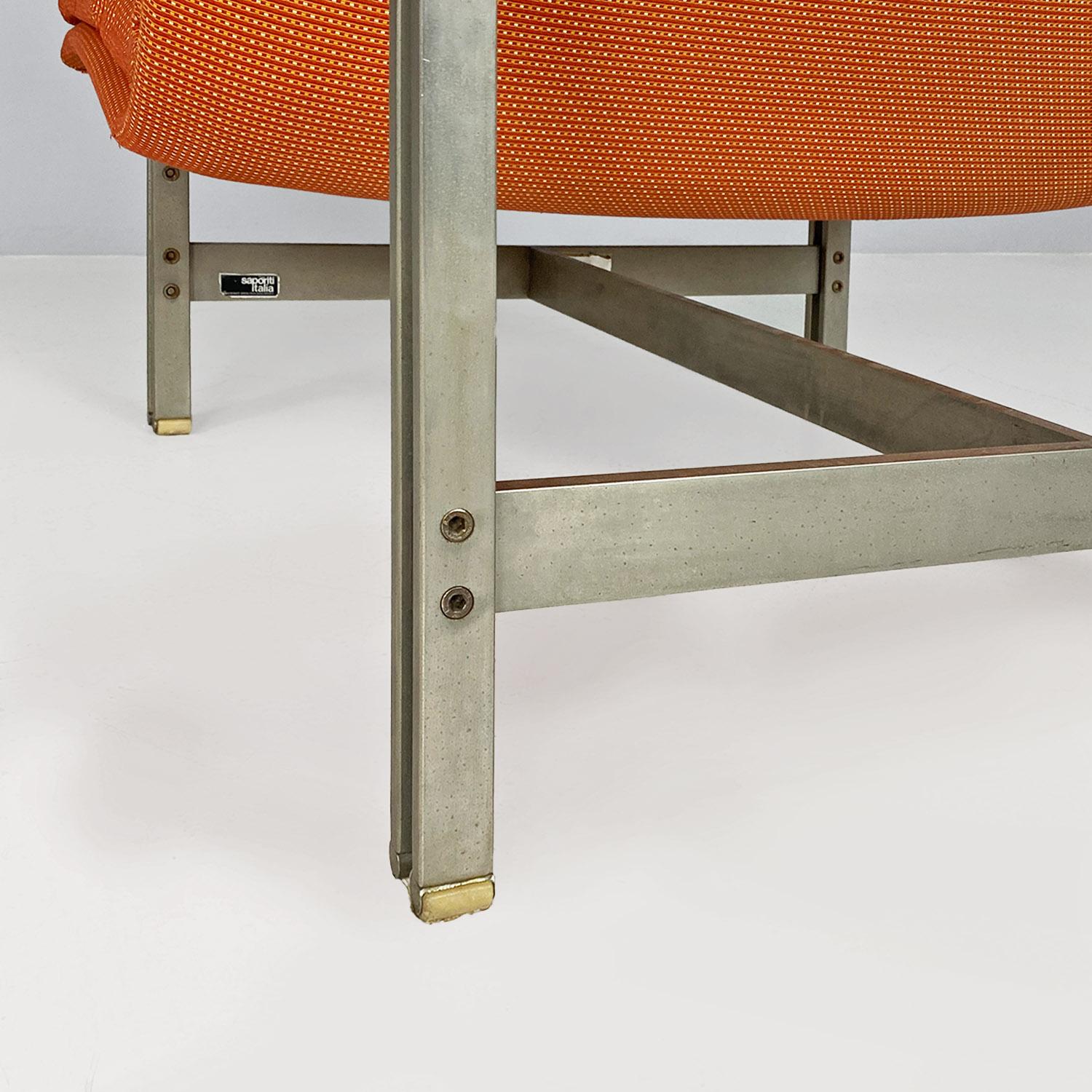 Moderner italienischer Sessel Wave aus Stahl und Stoff von Giovanni Offredi, Saporiti 1974 im Angebot 8