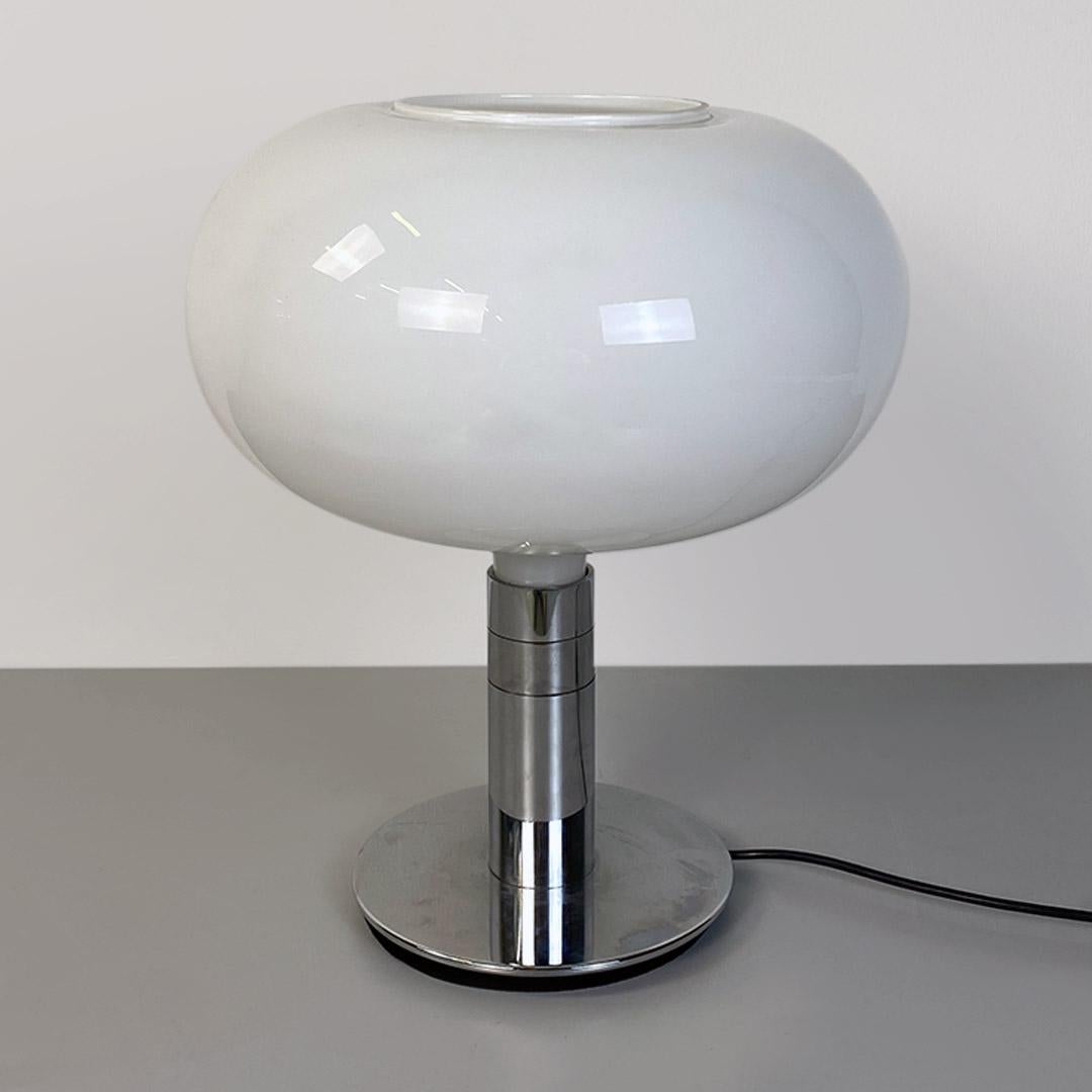 Italian modern steel and glass AM/AS table lamp by Albini and Helg, Sirrah 1970s For Sale 3