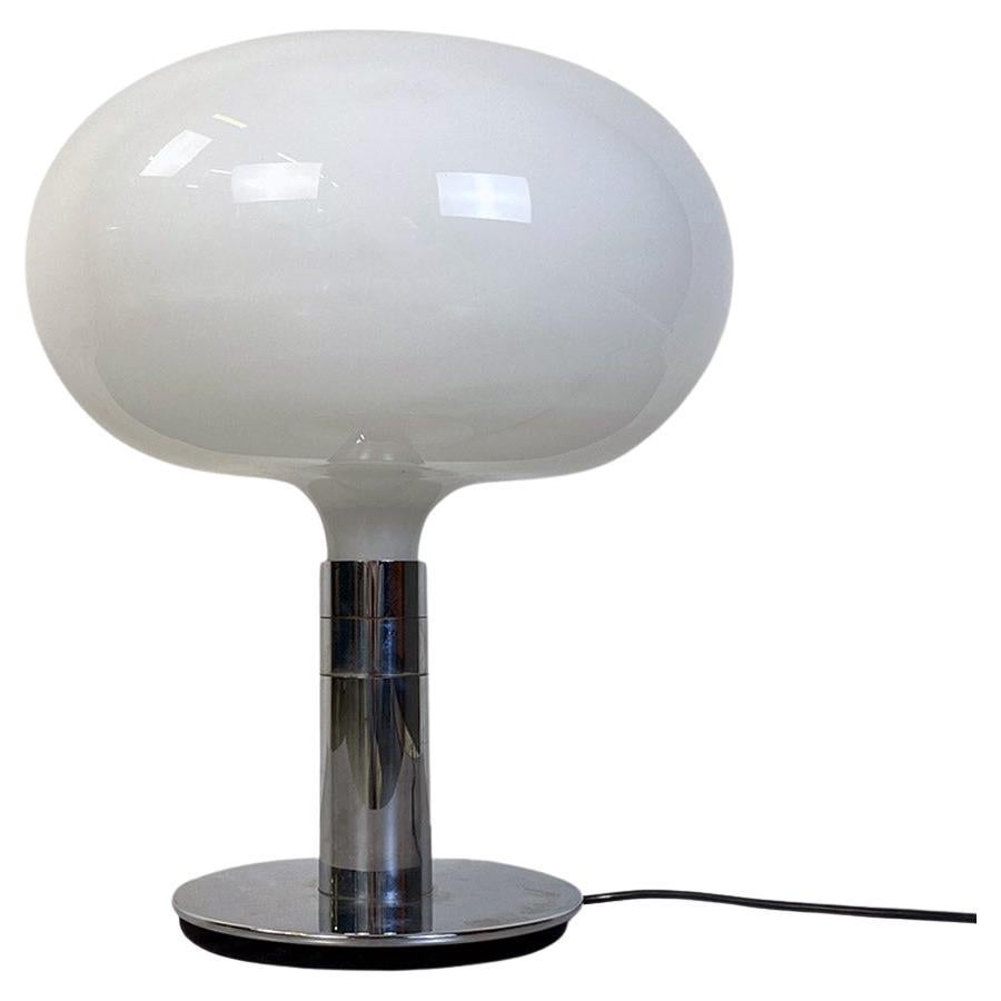 Italian modern steel and glass AM/AS table lamp by Albini and Helg, Sirrah 1970s For Sale