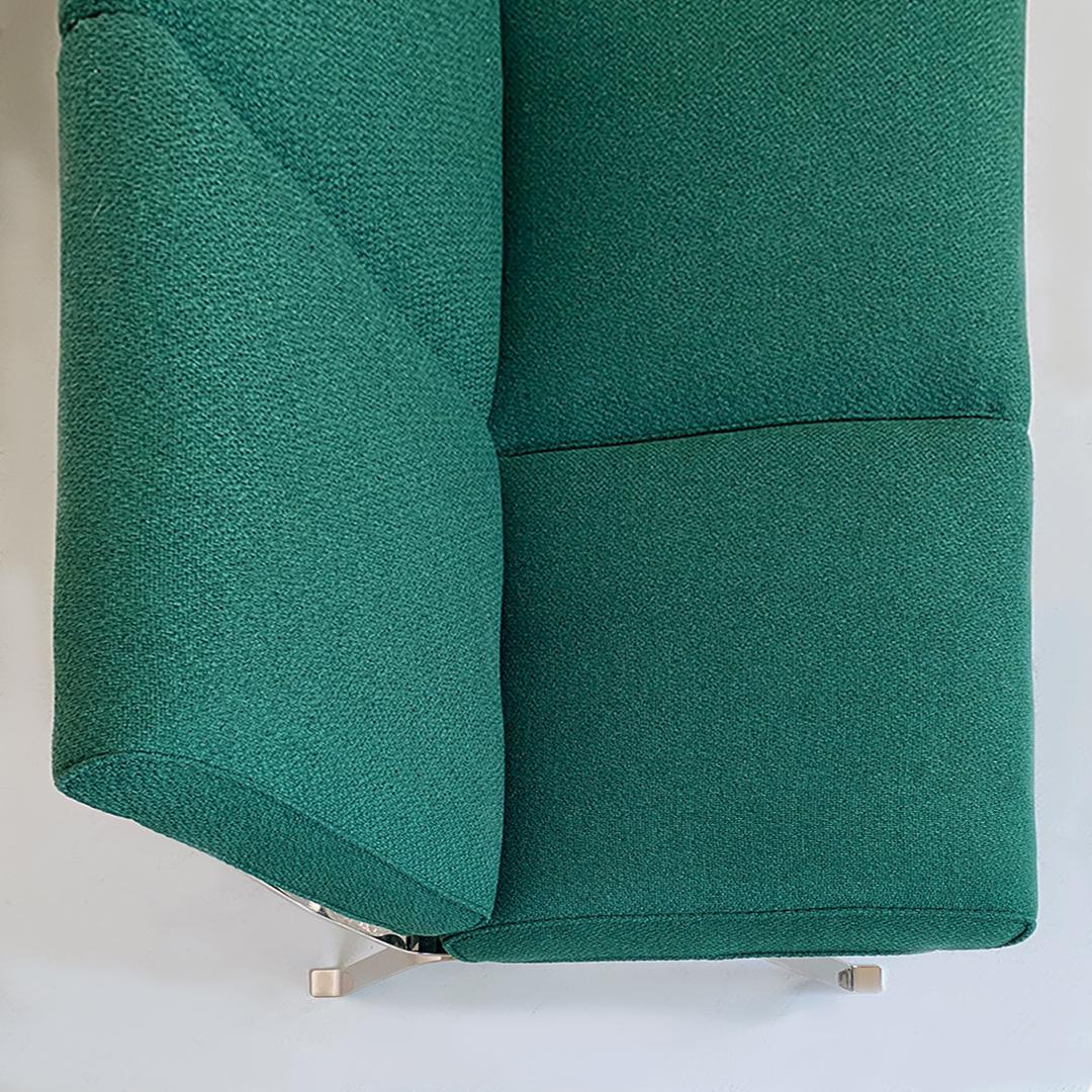 Italian Modern Steel and Green Cotton Sofa by Gastone Rinaldi for RIMA, 1970s 8