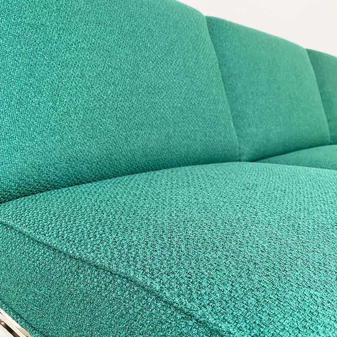 Italian Modern Steel and Green Cotton Sofa by Gastone Rinaldi for RIMA, 1970s 5