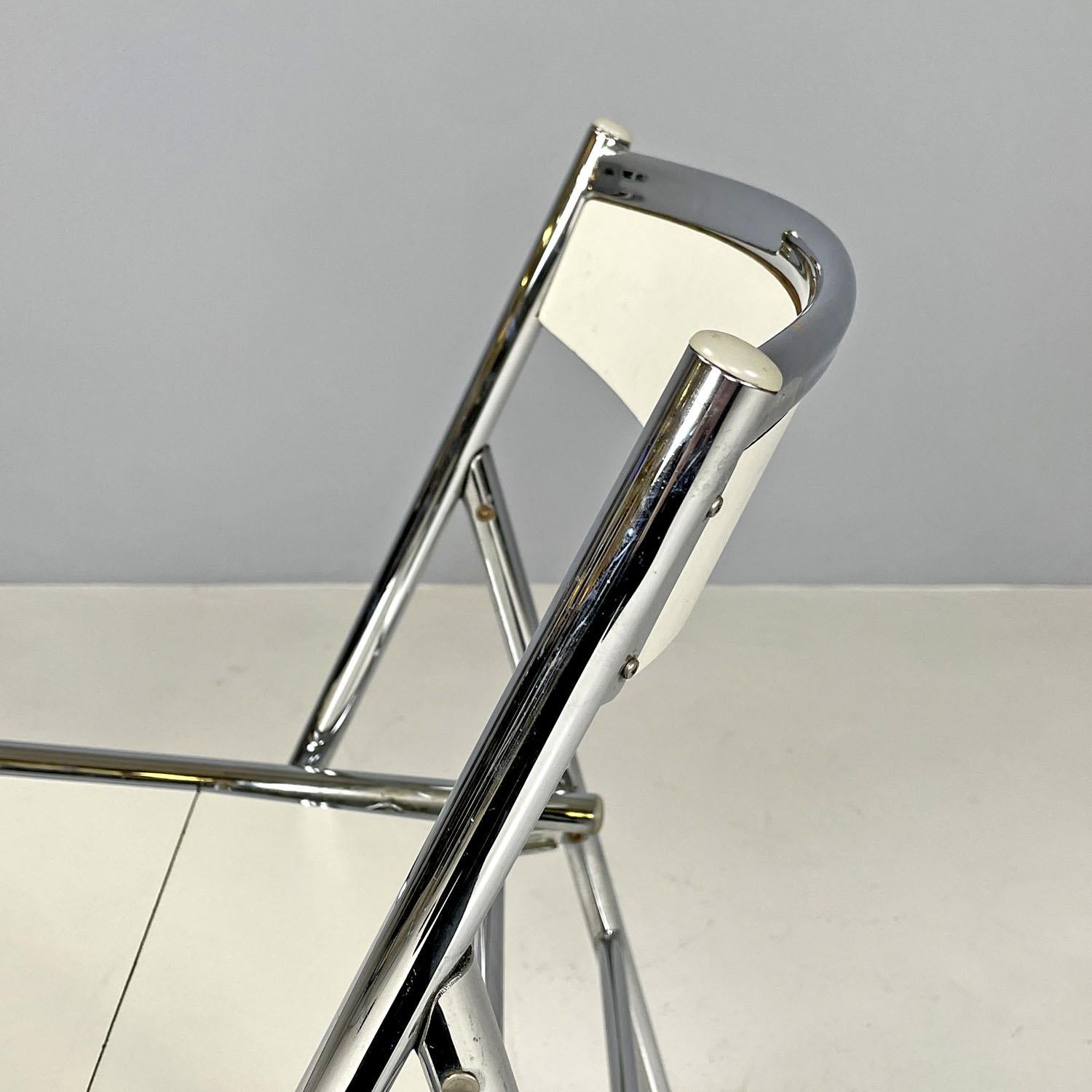 Italian modern steel and white laminate chair convertible into a ladder, 1970s 4