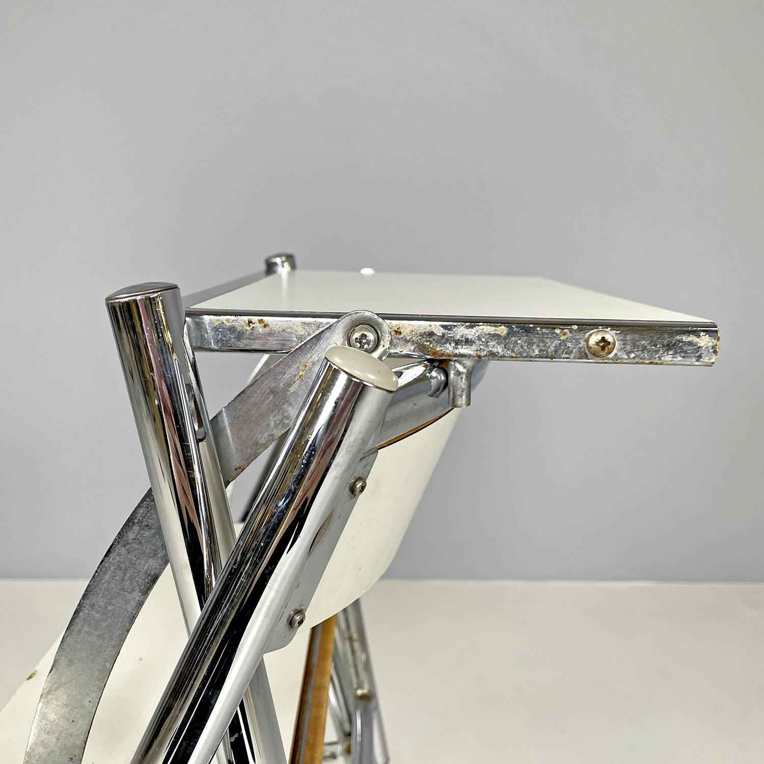 Italian modern steel and white laminate chair convertible into a ladder, 1970s 5