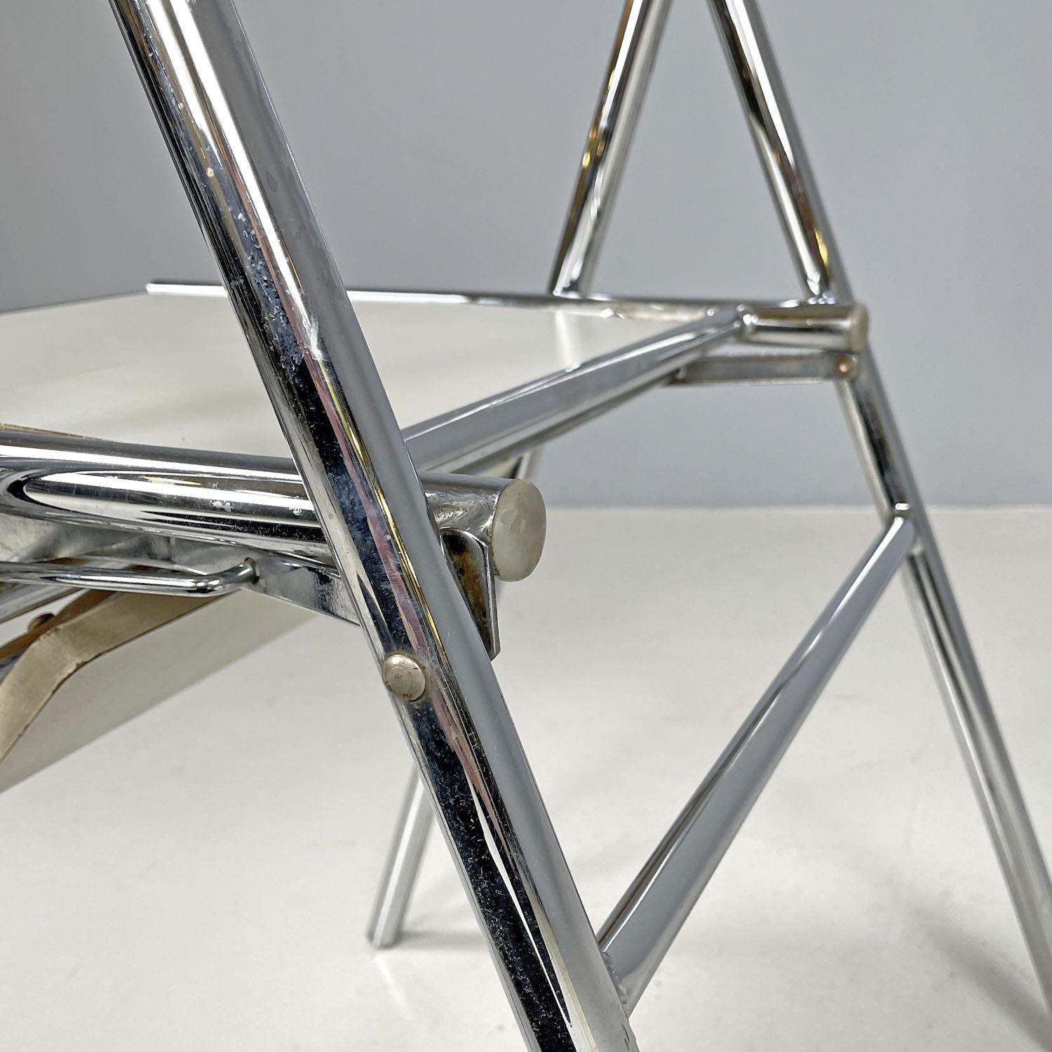 Italian modern steel and white laminate chair convertible into a ladder, 1970s 8