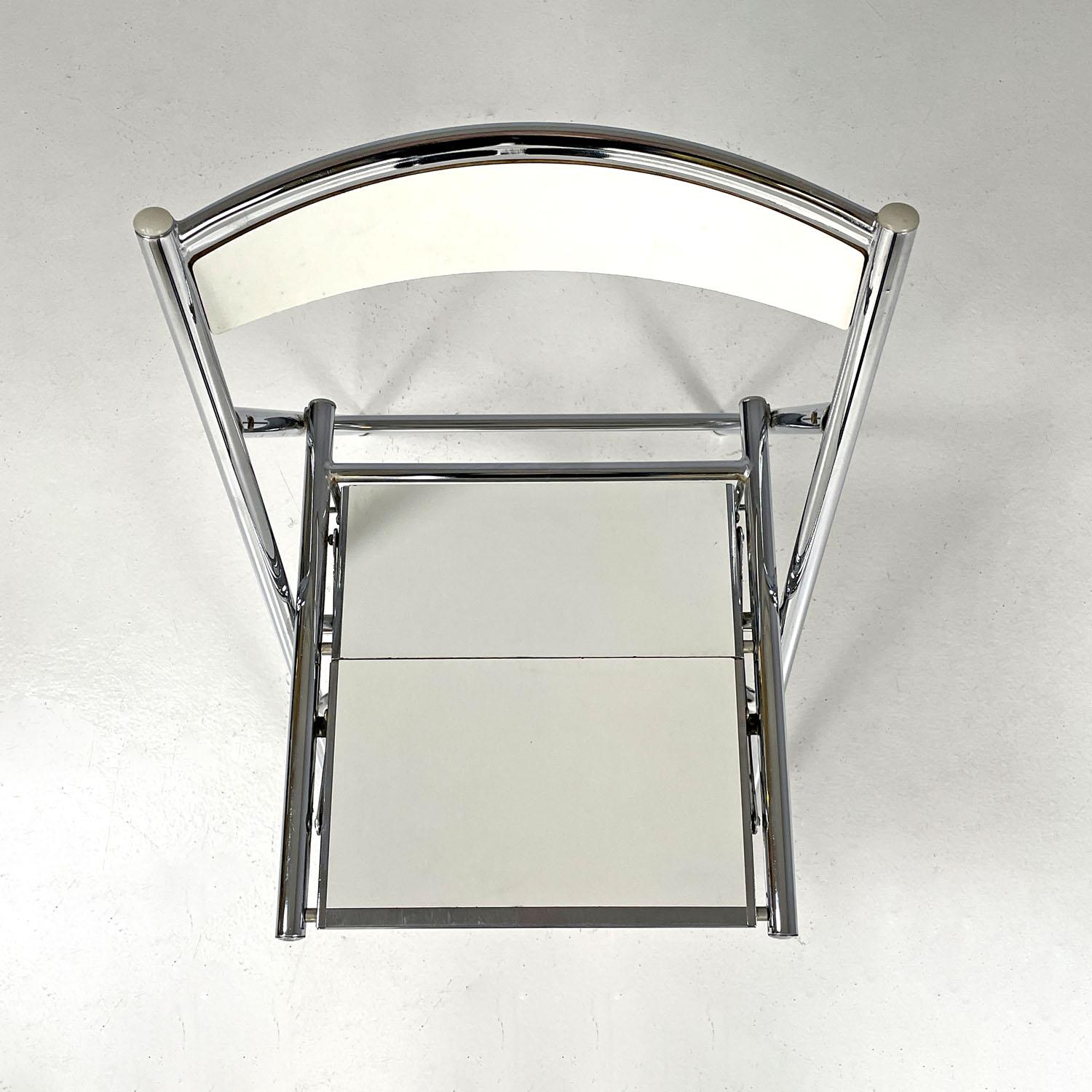 Italian modern steel and white laminate chair convertible into a ladder, 1970s 3