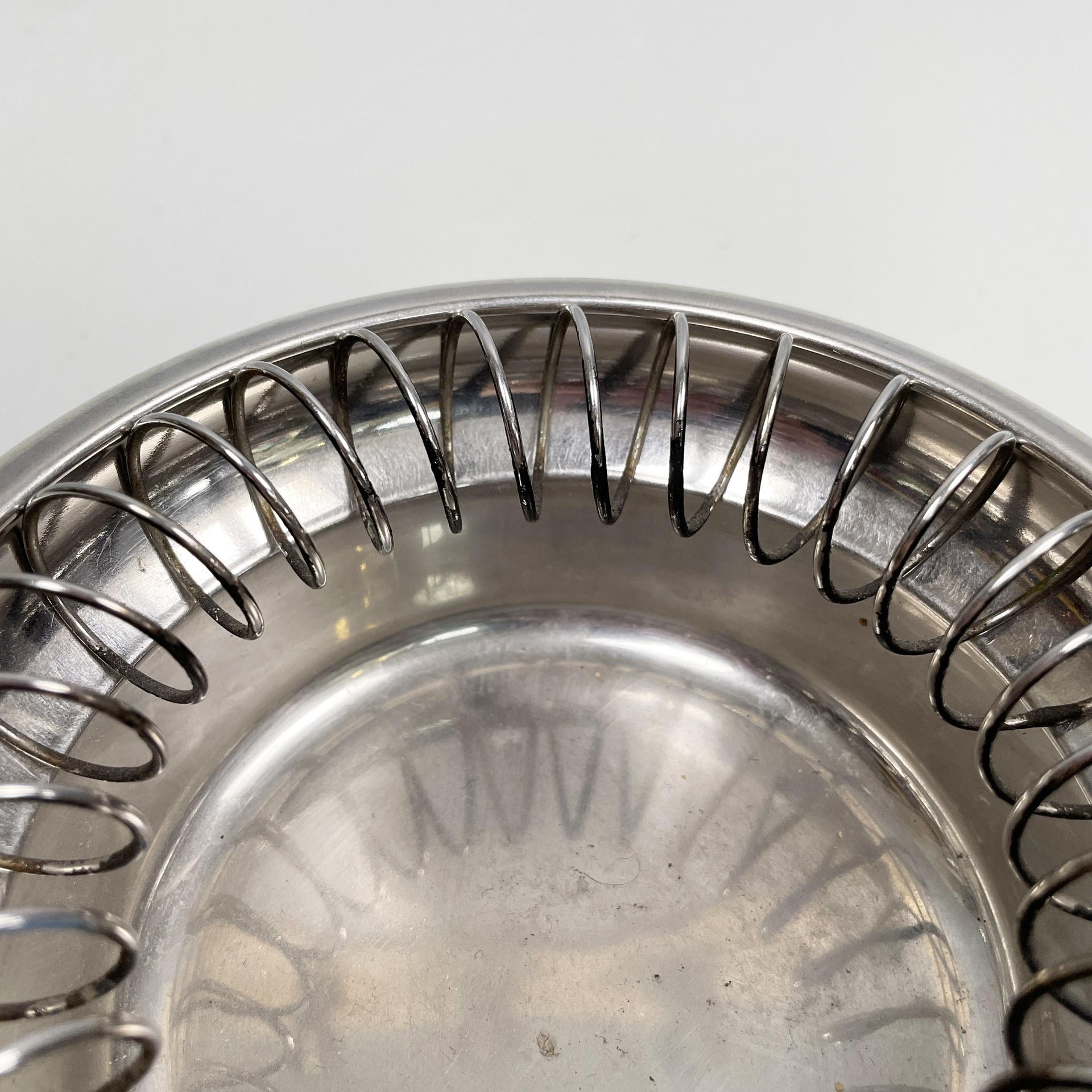 Acciaio inossidabile Italian modern steel ashtray Spirale by Achille Castiglioni for Alessi, 1990s in vendita