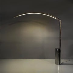 Lampada da terra italiana moderna in acciaio Golden Gate di Nanda Vigo per Arredoluce, anni '70