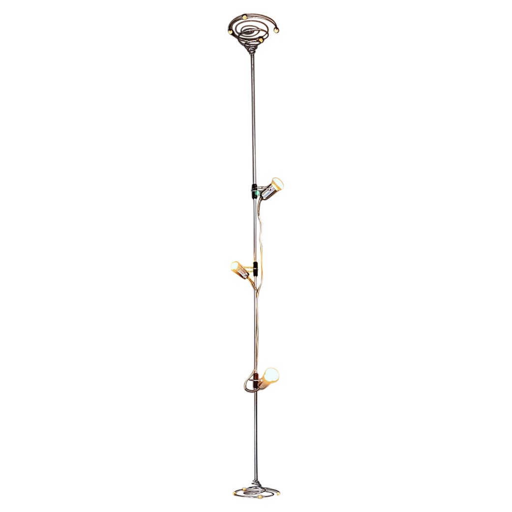 Italian Modern Steel Floor-to-ceiling Lamp by Francesco Fois for Reggiani, 1970s
