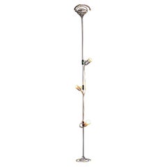 Italian Modern Steel Floor-to-ceiling Lamp by Francesco Fois for Reggiani, 1970s