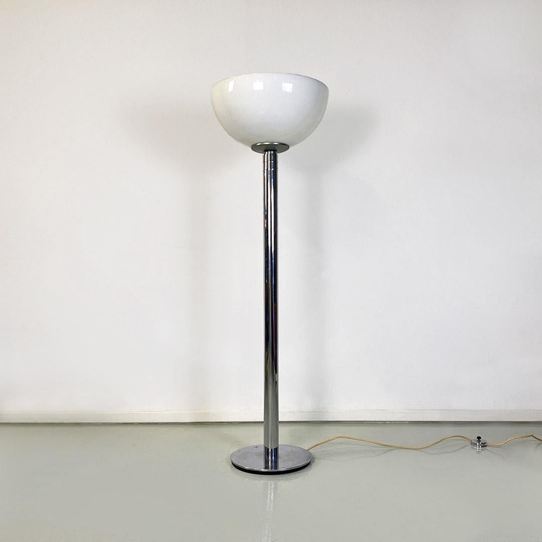 Late 20th Century Italian modern steel glass AM/AS floor lamp by Albini & Helg for Sirrah 1970s For Sale