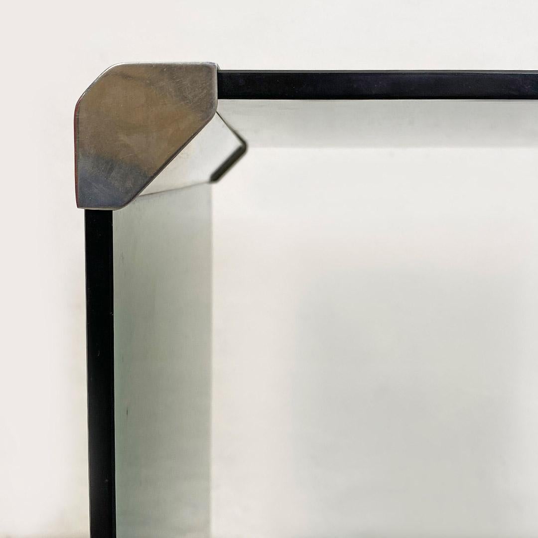 Italian Modern Steel Glass Double Shelf Coffee Table by Gallotti & Radice 1970s 6
