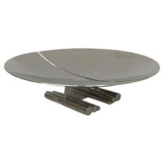 Italian modern steel round centerpiece, 1980s