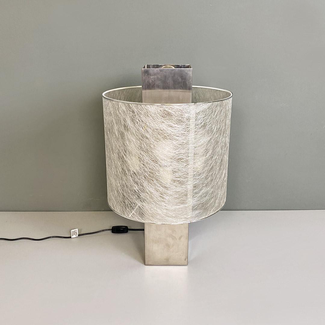 Late 20th Century Italian modern steel table lamp by Pia Guidetti Crippa for Lumi, 1980s For Sale