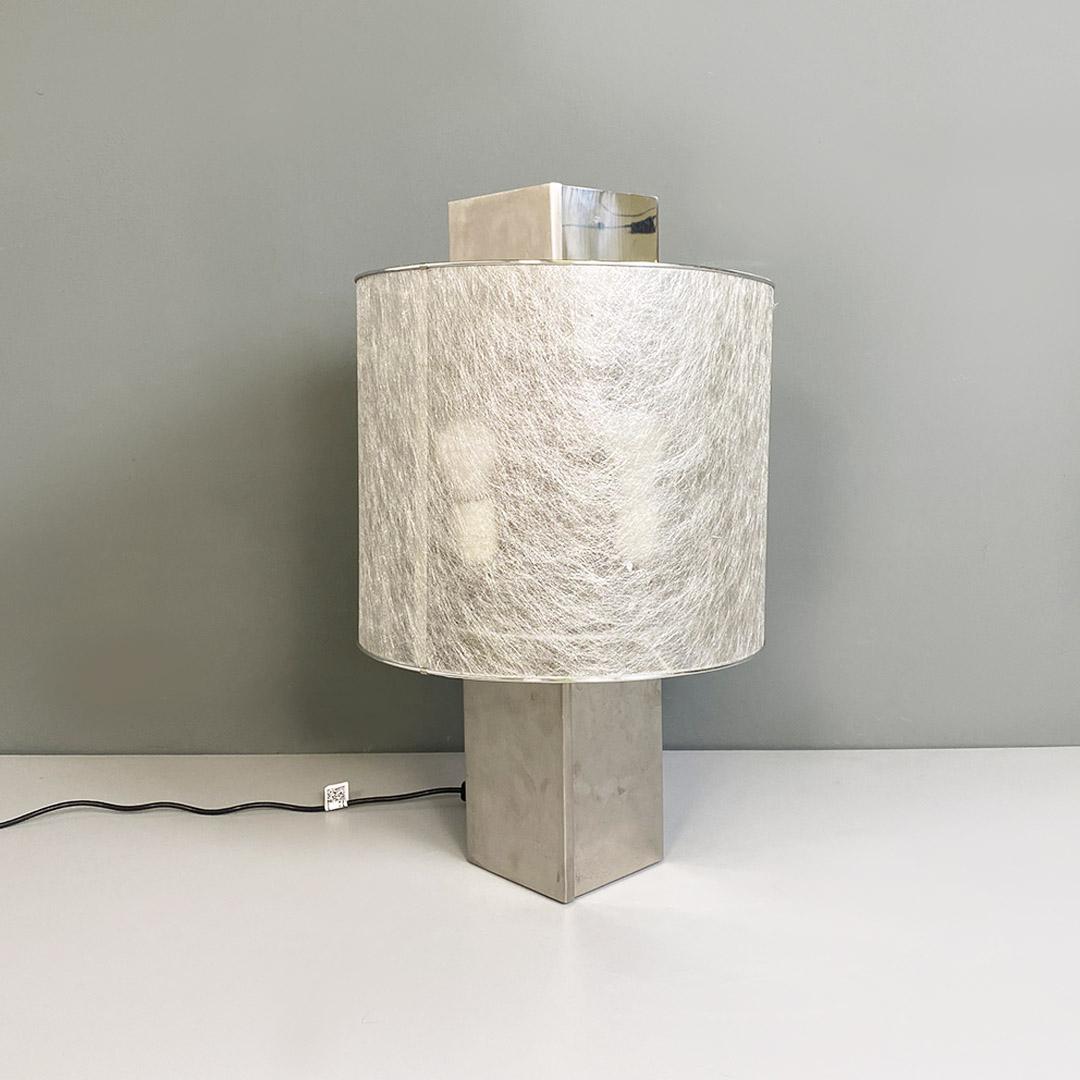 Metal Italian modern steel table lamp by Pia Guidetti Crippa for Lumi, 1980s For Sale