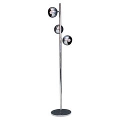 Italian modern steel three lights floor lamp, 1970s Italian modern steel three lights floor lamp, 1970s