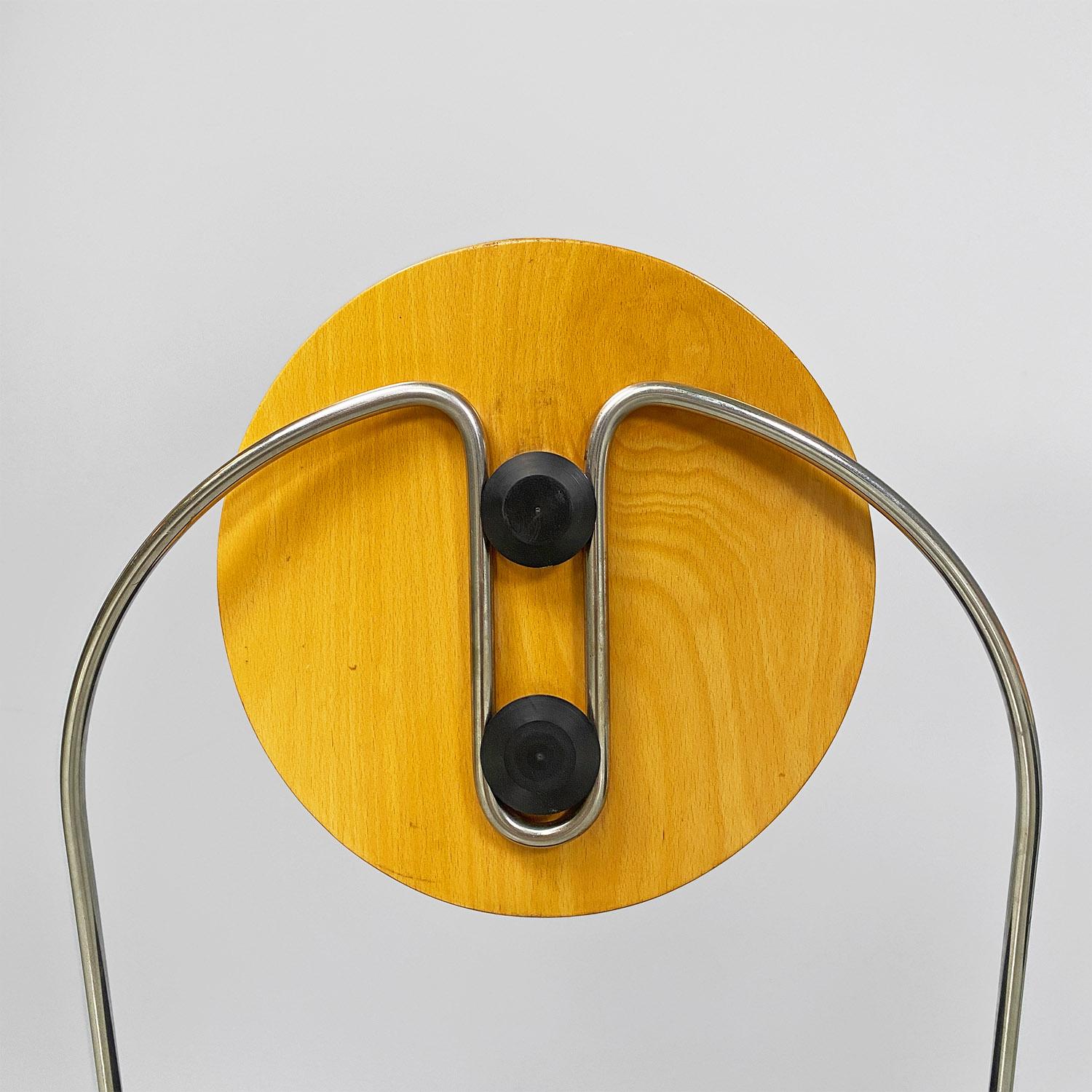 Moderne italienische Stühle aus Stahlholz und schwarzem Stoff von DDL Studio für Zero Design, 1990 im Angebot 4
