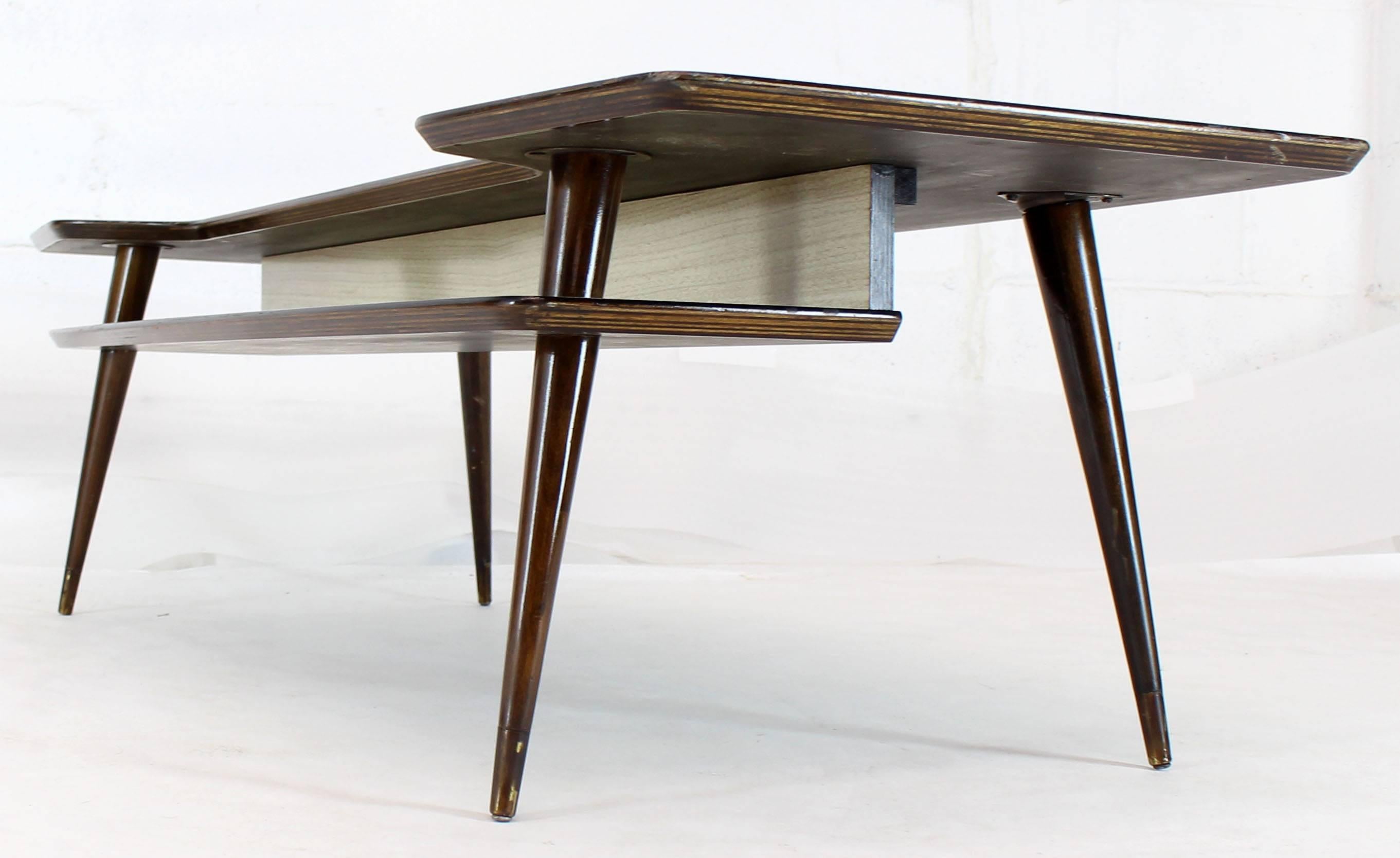 Mid-Century Modern Italian Modern Step Coffee Table with Shelf For Sale