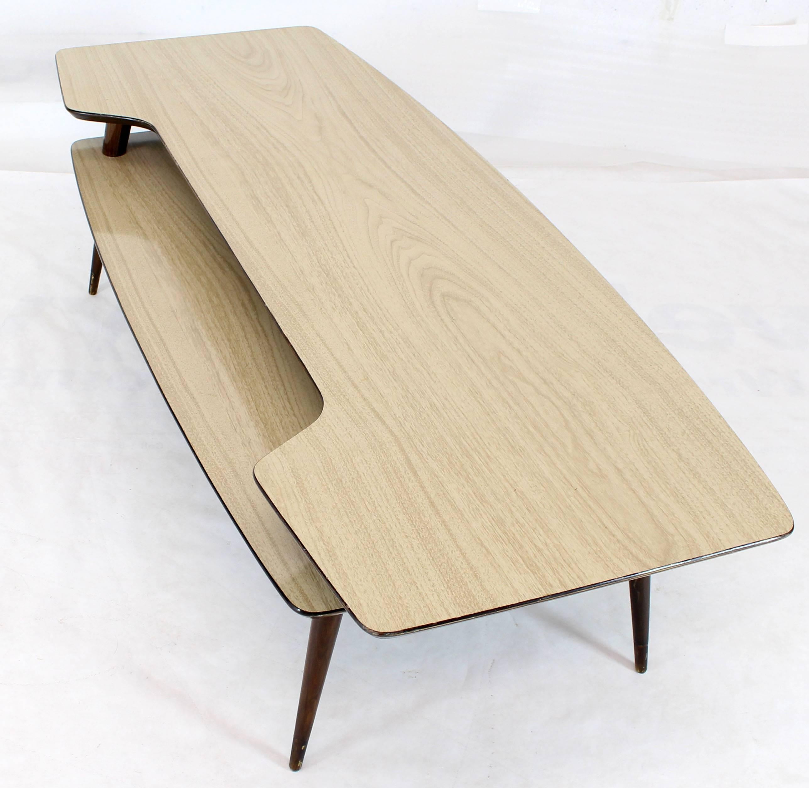 20th Century Italian Modern Step Coffee Table with Shelf For Sale