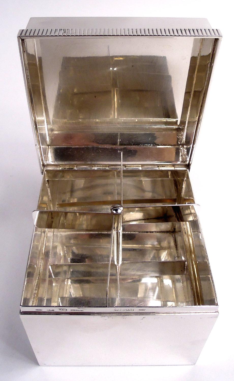 Caja moderna italiana de plata de ley Italiano