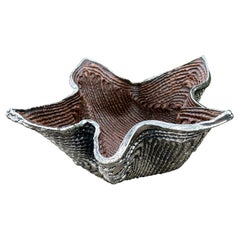 Moderne italienische Schale aus Sterlingsilber mit Deckel