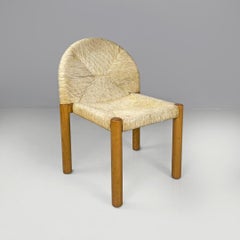Sedie moderne italiane in legno impagliato Ciambotto De Pas D'urbino Lomazzi Pozzi, anni '70