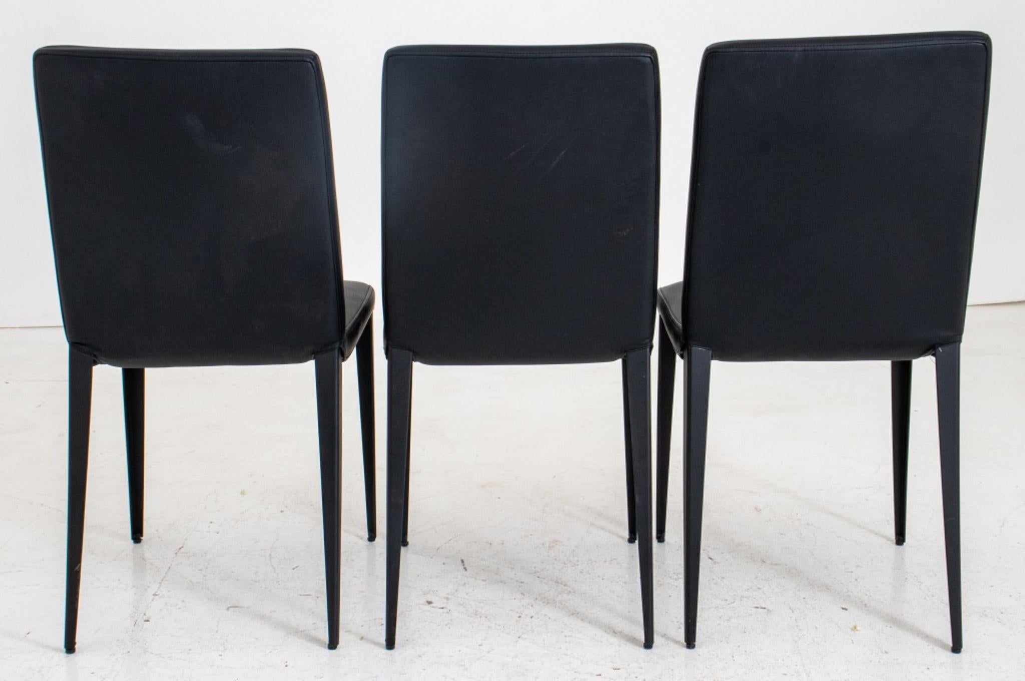 Italian Modern Style Black Dining/Side chairs, 3 In Good Condition For Sale In New York, NY