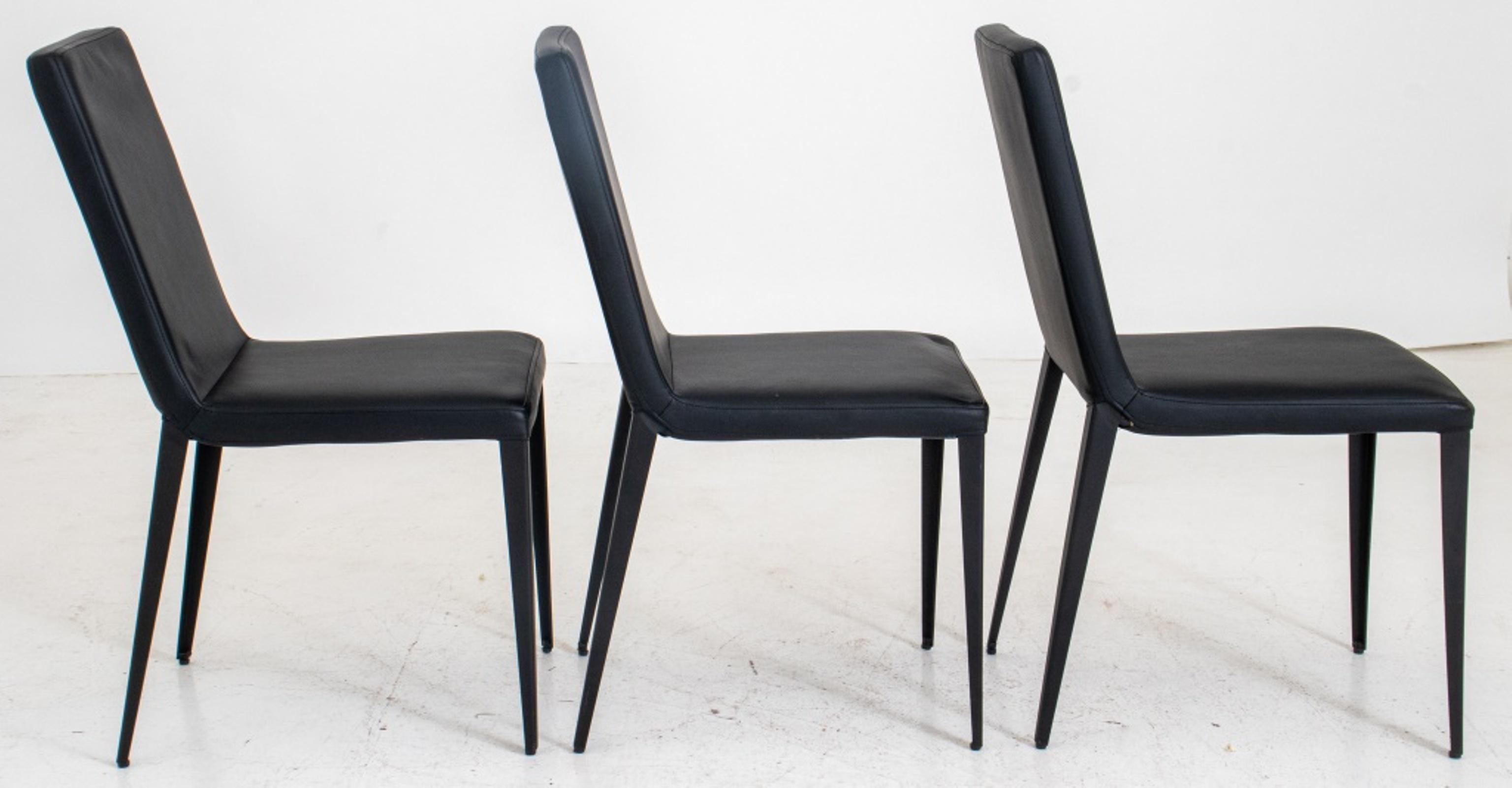20th Century Italian Modern Style Black Dining/Side chairs, 3 For Sale