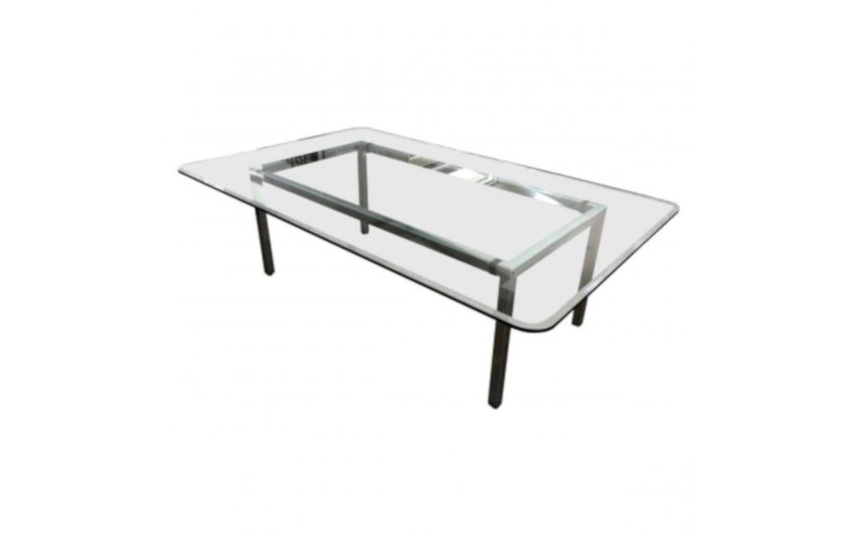 Italian Modern Style Large Rectangular Dining Table In Good Condition For Sale In Pasadena, CA