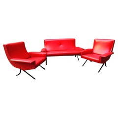 Italian Modern Suite Chairs and Sofa, Set of 3