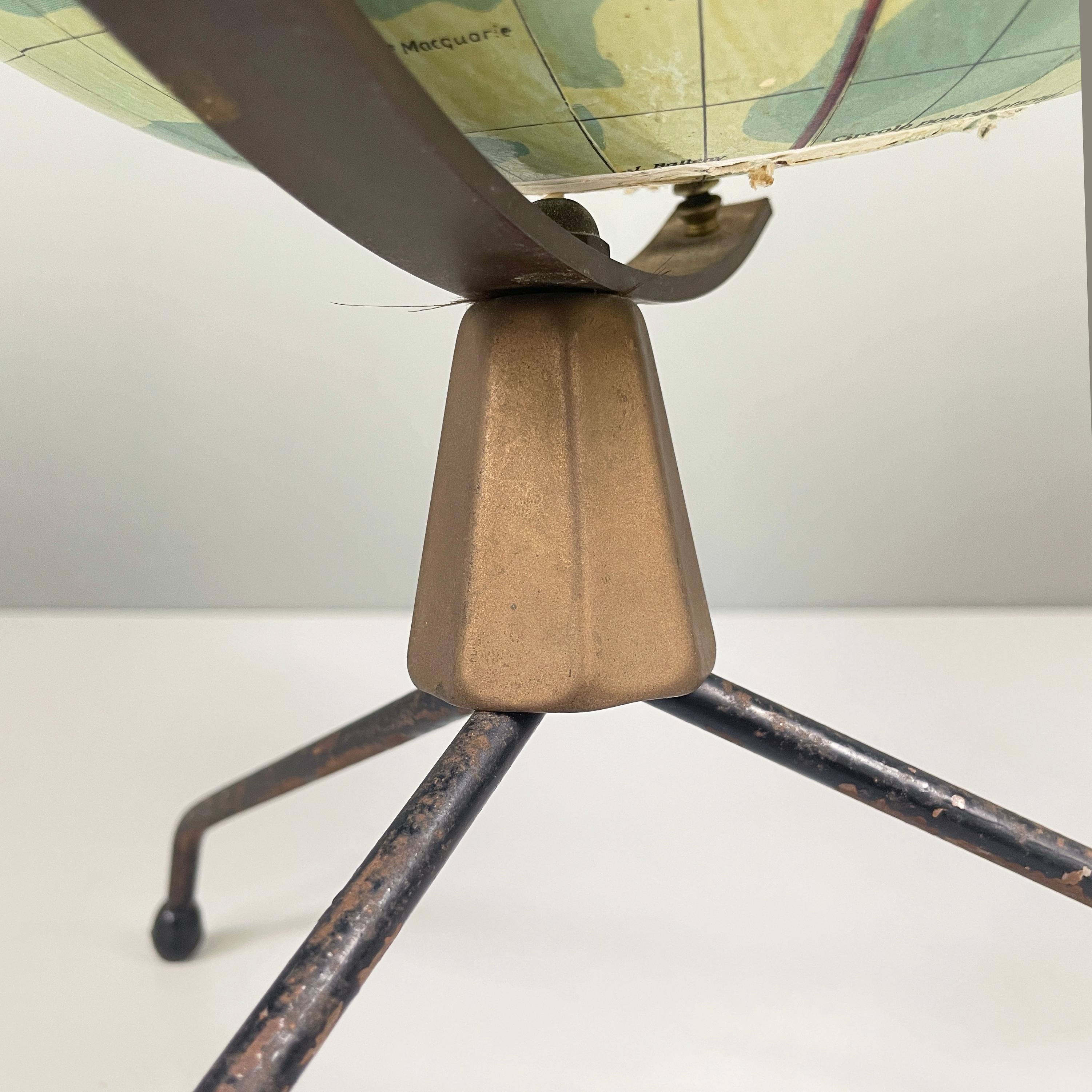 Italian modern Table globe map of the world in metal, 1960s For Sale 5