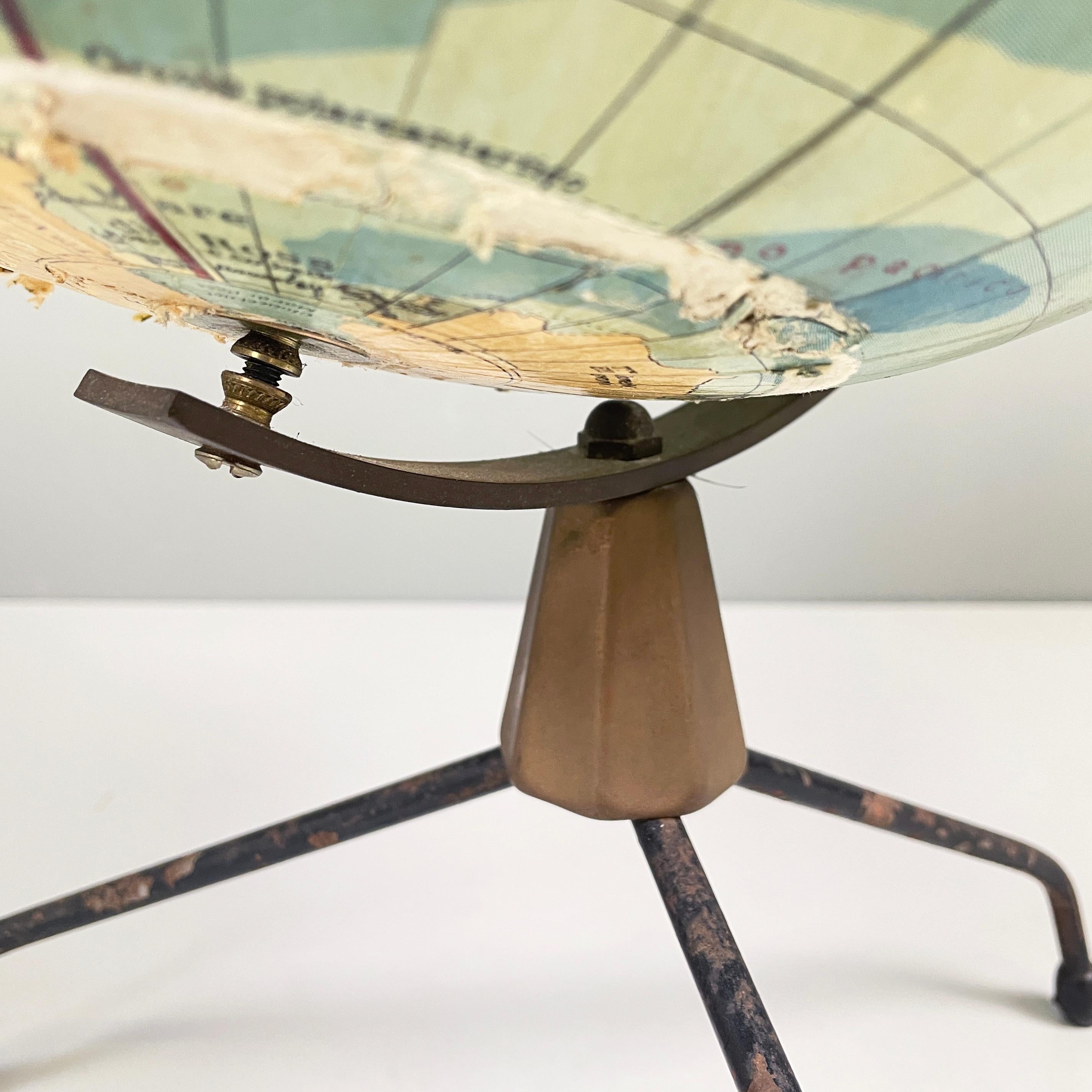 Italian modern Table globe map of the world in metal, 1960s For Sale 6