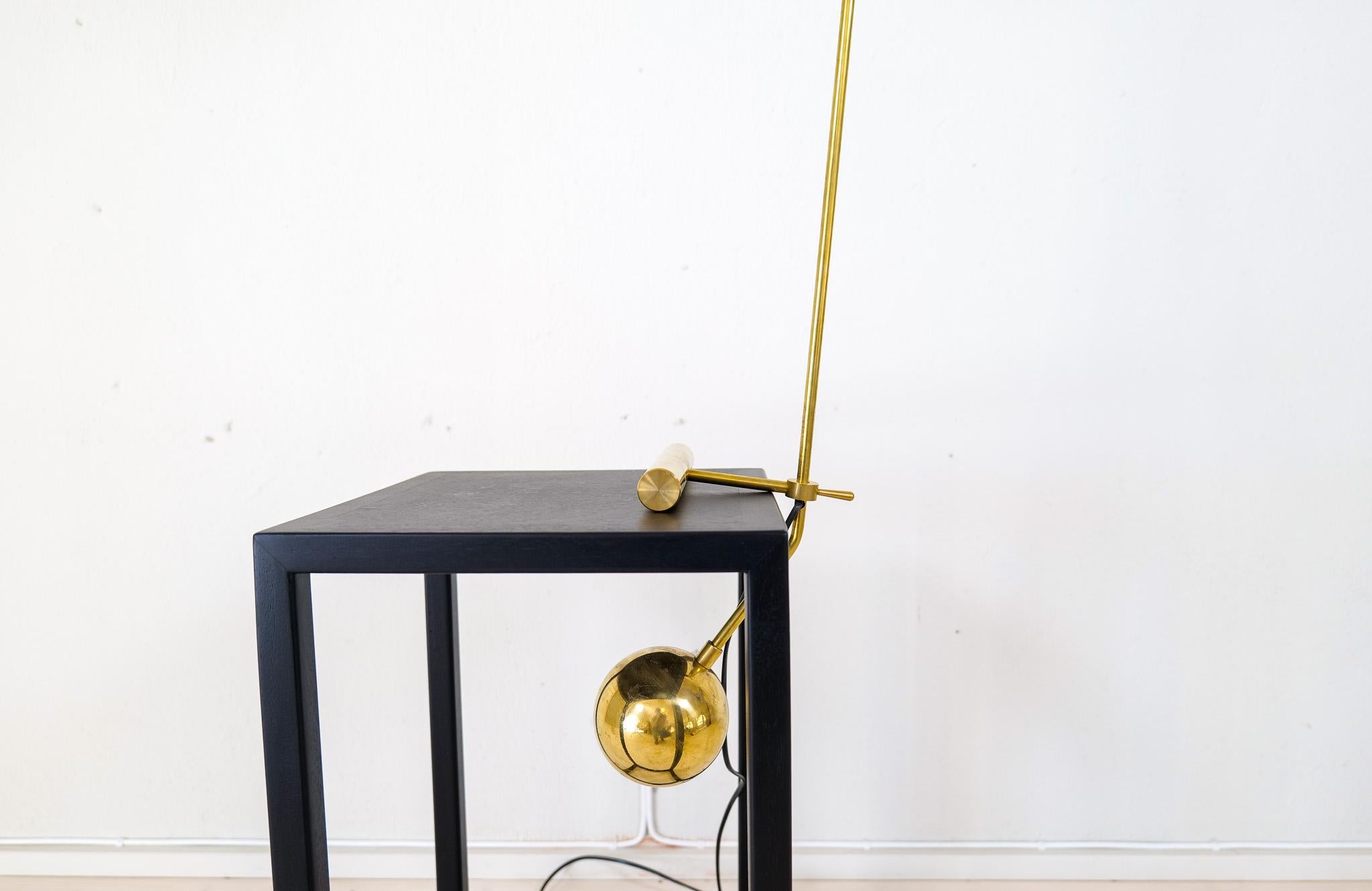 Italian Modern Table Lamp Brass and Metal, Stilnovo Style In Good Condition For Sale In Hillringsberg, SE