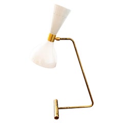Italian Modern Table Lamp in Brass and Enamel by Fabio Ltd
