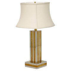 Italian Modern Table Lamp of Chrome and Brass by Romeo Rega