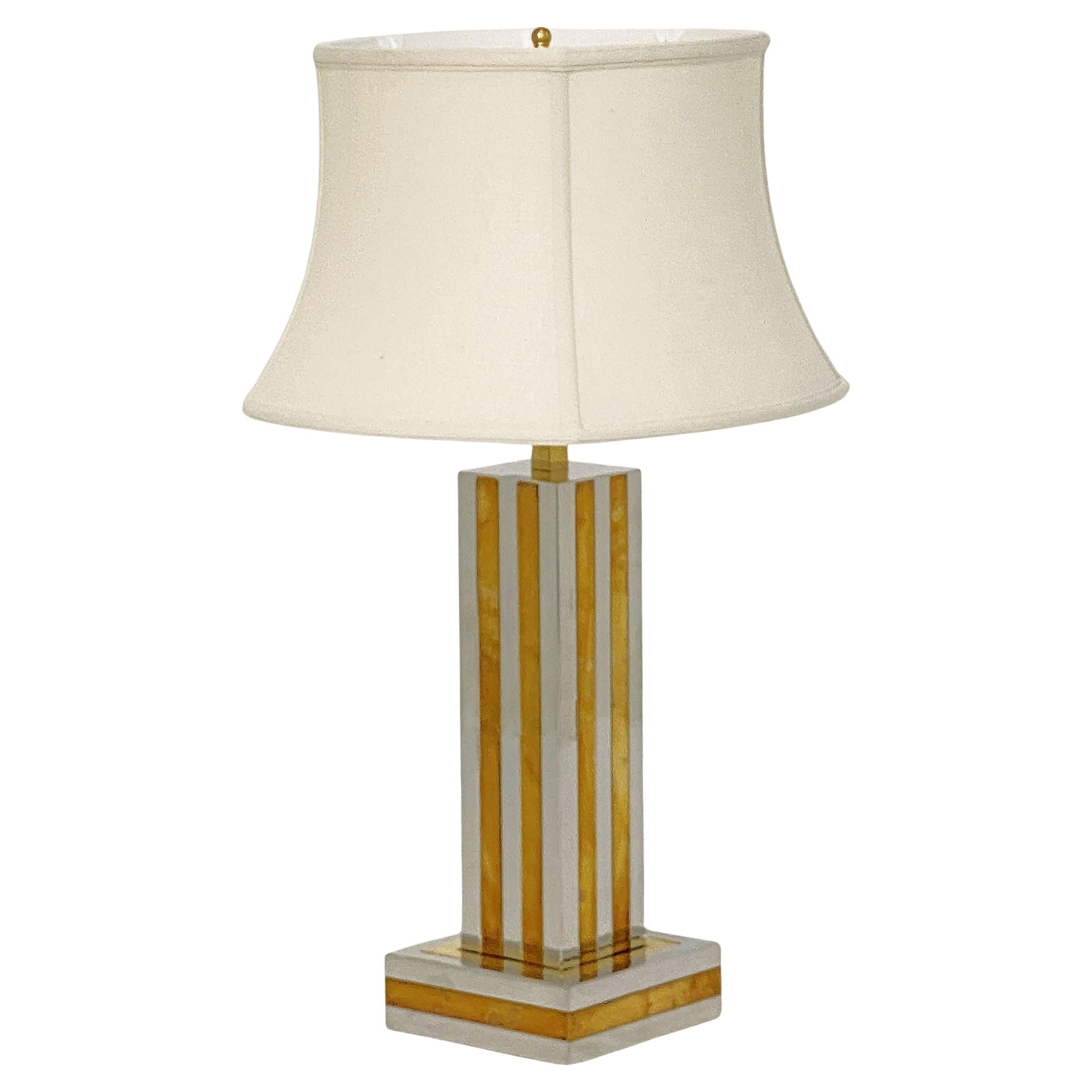 Italian Modern Table Lamp of Chrome and Brass by Romeo Rega
