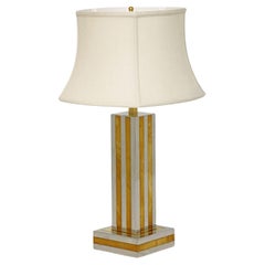 Italian Modern Table Lamp of Chrome and Brass by Romeo Rega