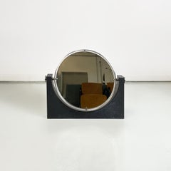 Miroir de table moderne italien en ardoise et métal par Angelo Mangiarotti, années 1980
