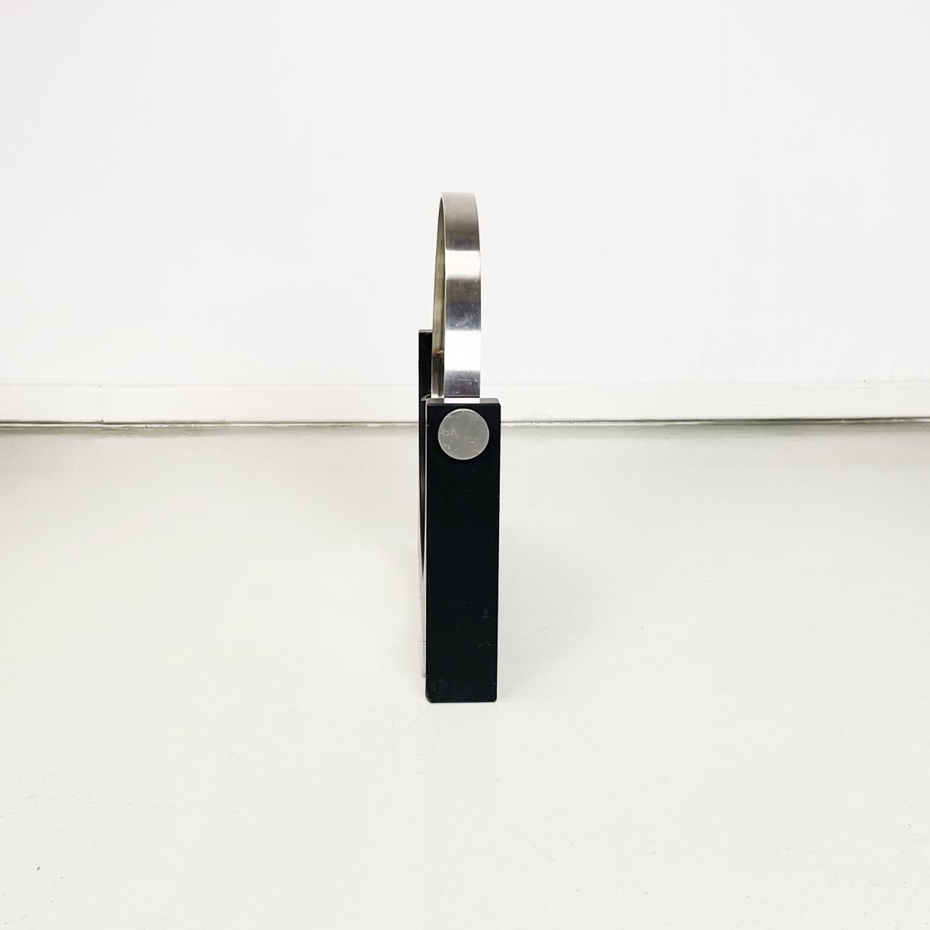 Moderner italienischer Tischspiegel aus Schiefer und Metall von Angelo Mangiarotti, 1980er Jahre im Zustand „Gut“ im Angebot in MIlano, IT